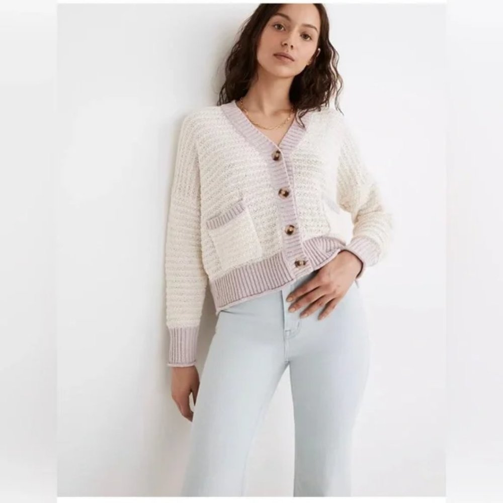 Madewell Seabrook Cardigan Sweater Colorblock